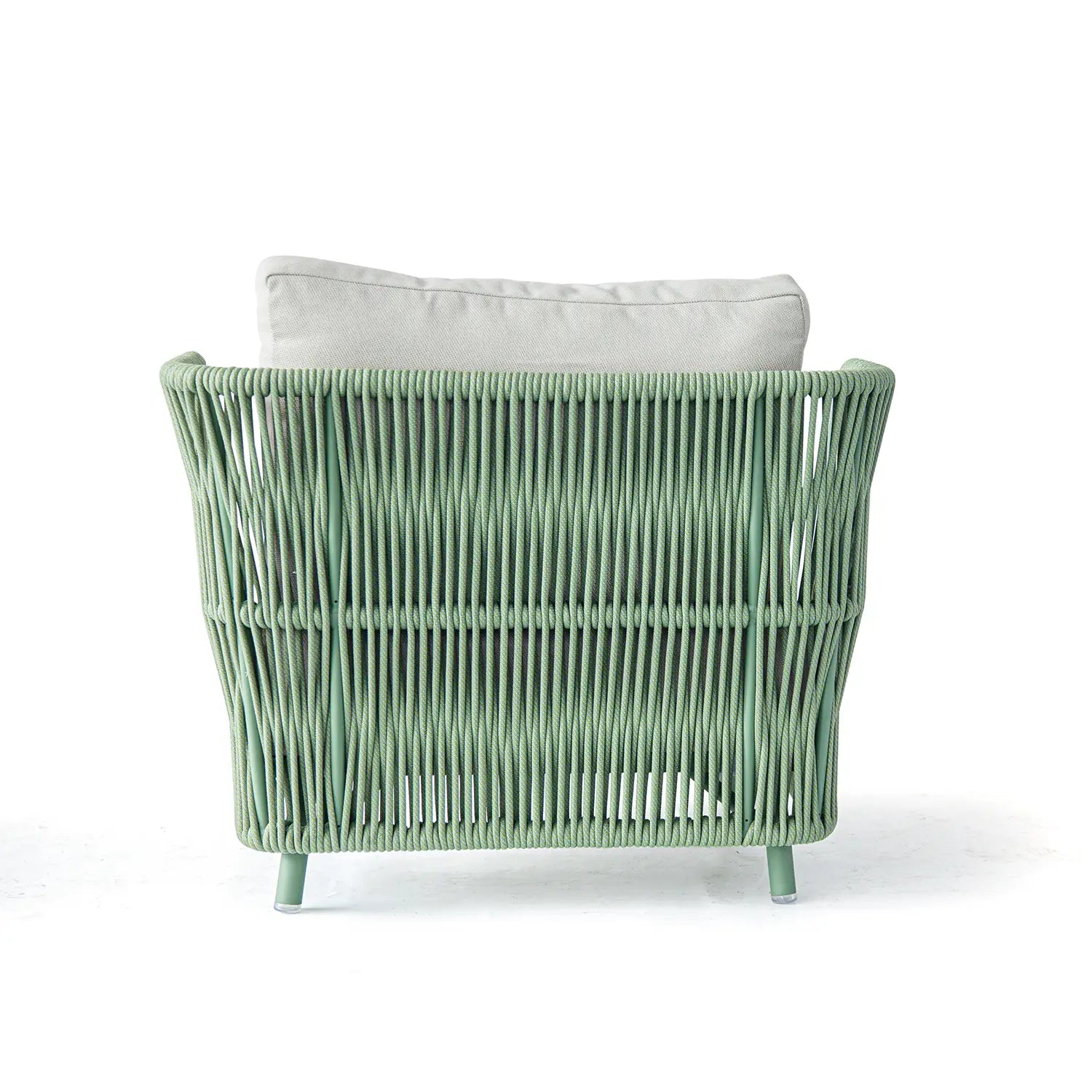 Avril Rope Accent Aluminum Outdoor Lounge Sofa in Cactus Green