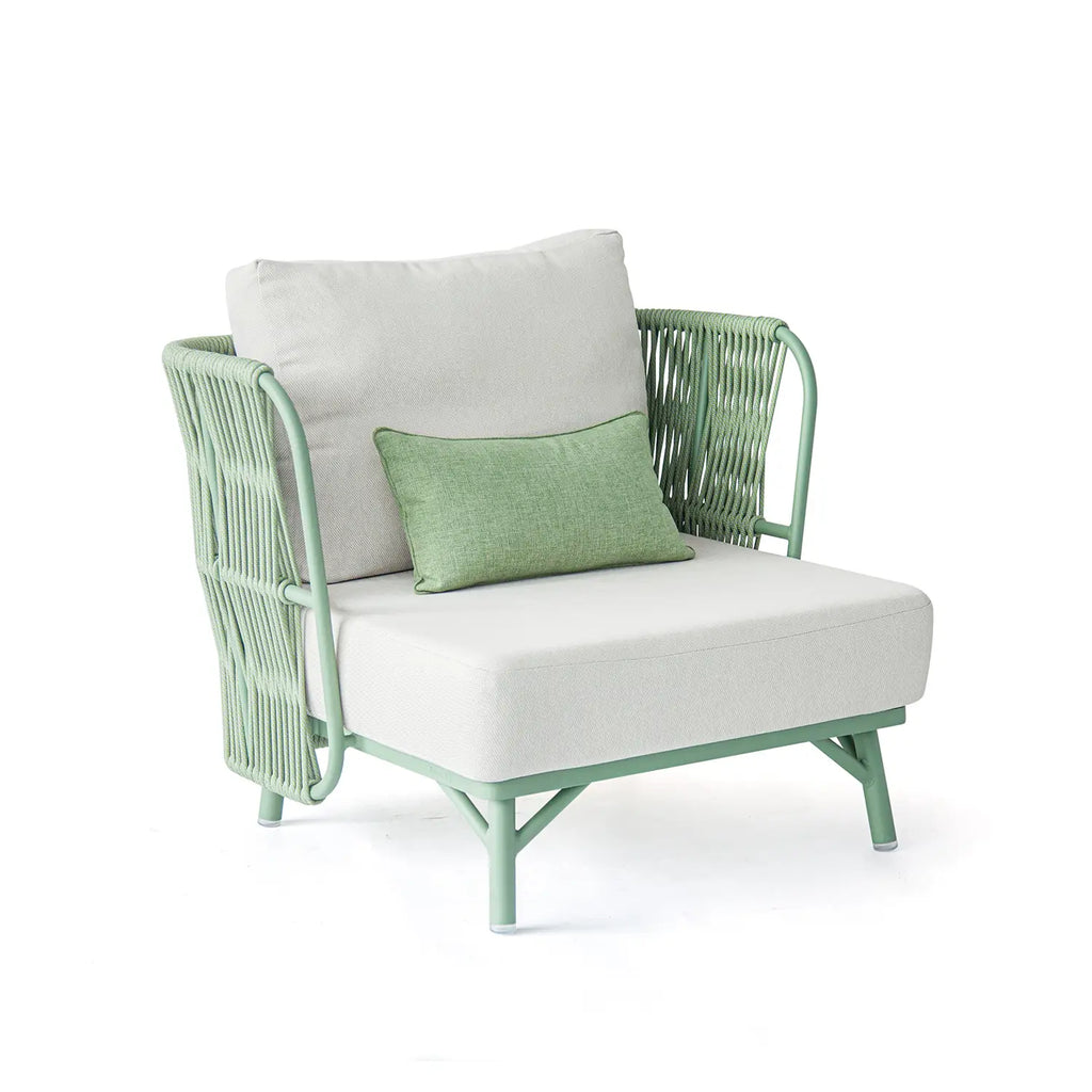 Avril Rope Accent Aluminum Outdoor Lounge Sofa in Cactus Green