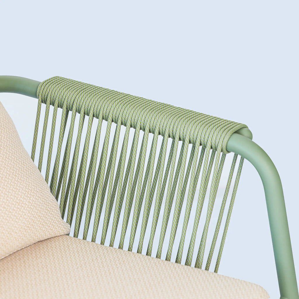 Avril Rope Accent Aluminum Outdoor Lounge Sofa in Cactus Green