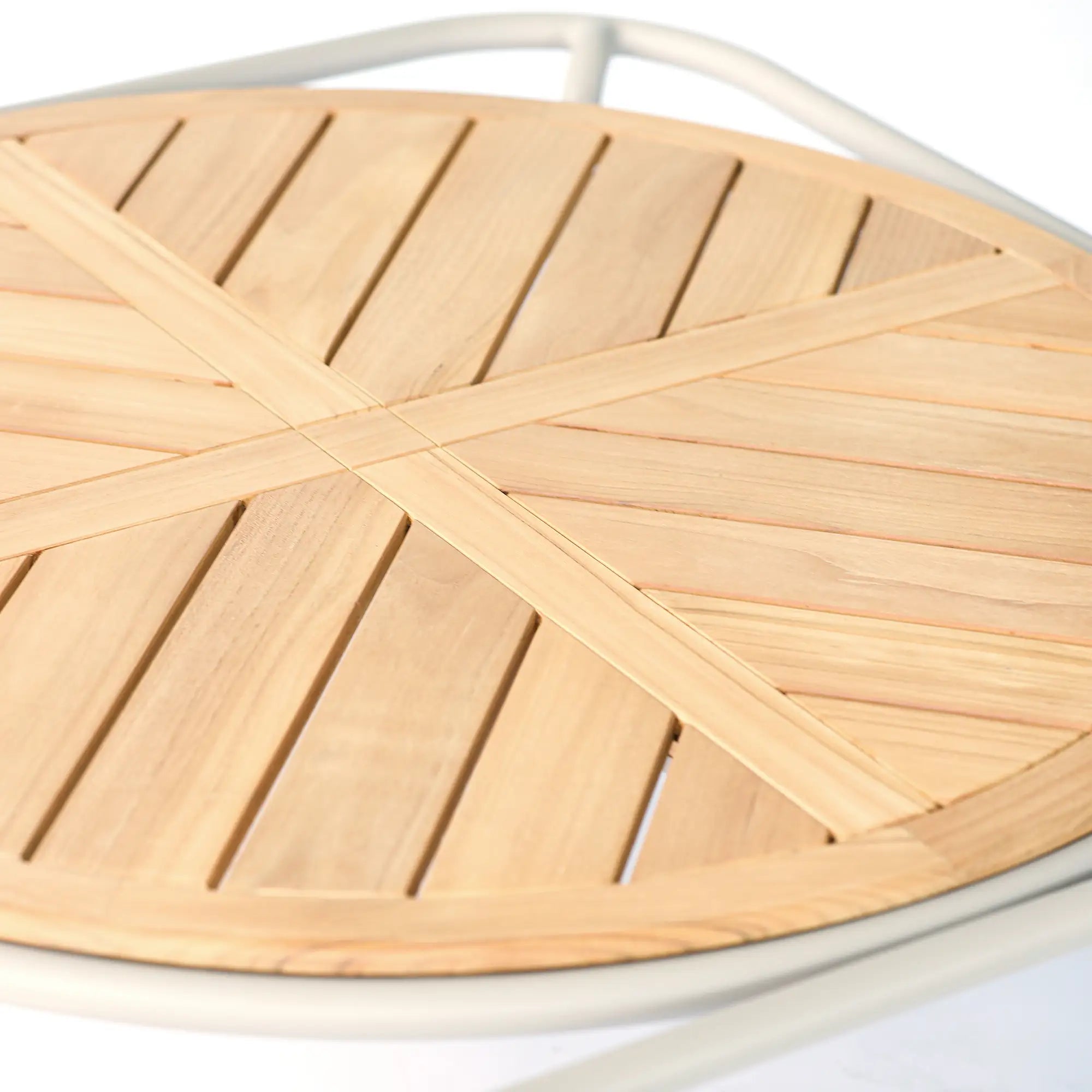 Avril Aluminum Outdoor Coffee Table with Teak Top