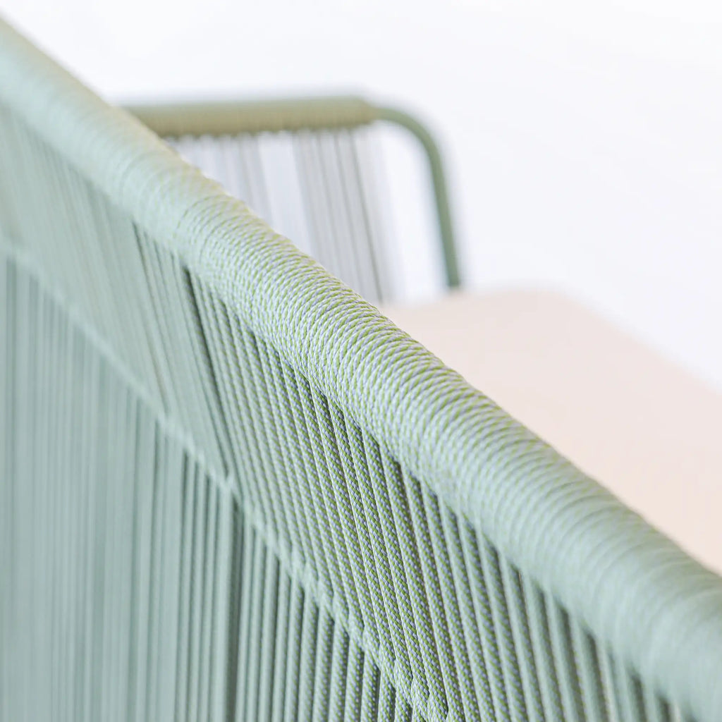 Avril Rope Accent Aluminum Outdoor Lounge Sofa in Cactus Green