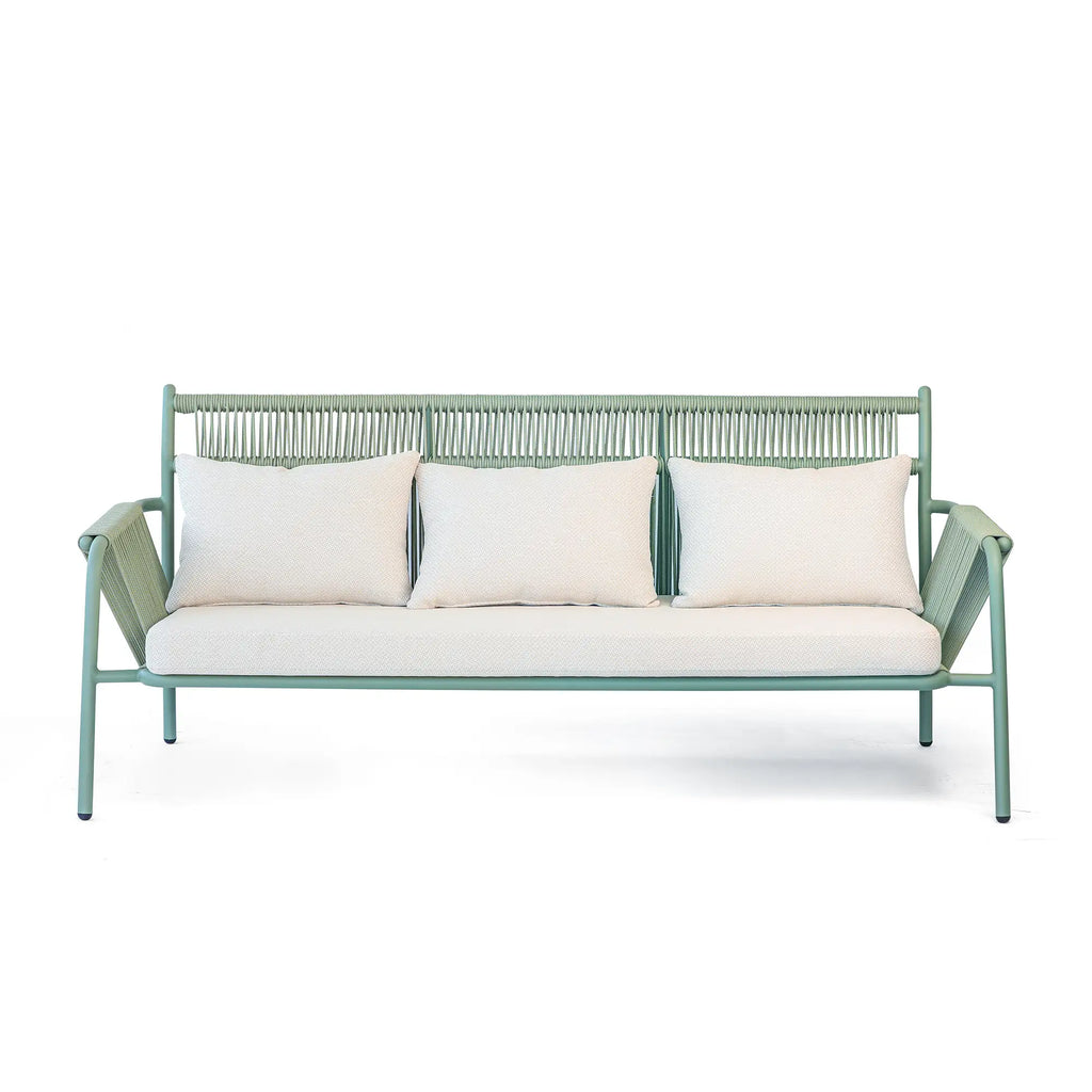 Avril Rope Accent Aluminum Outdoor Lounge Sofa in Cactus Green
