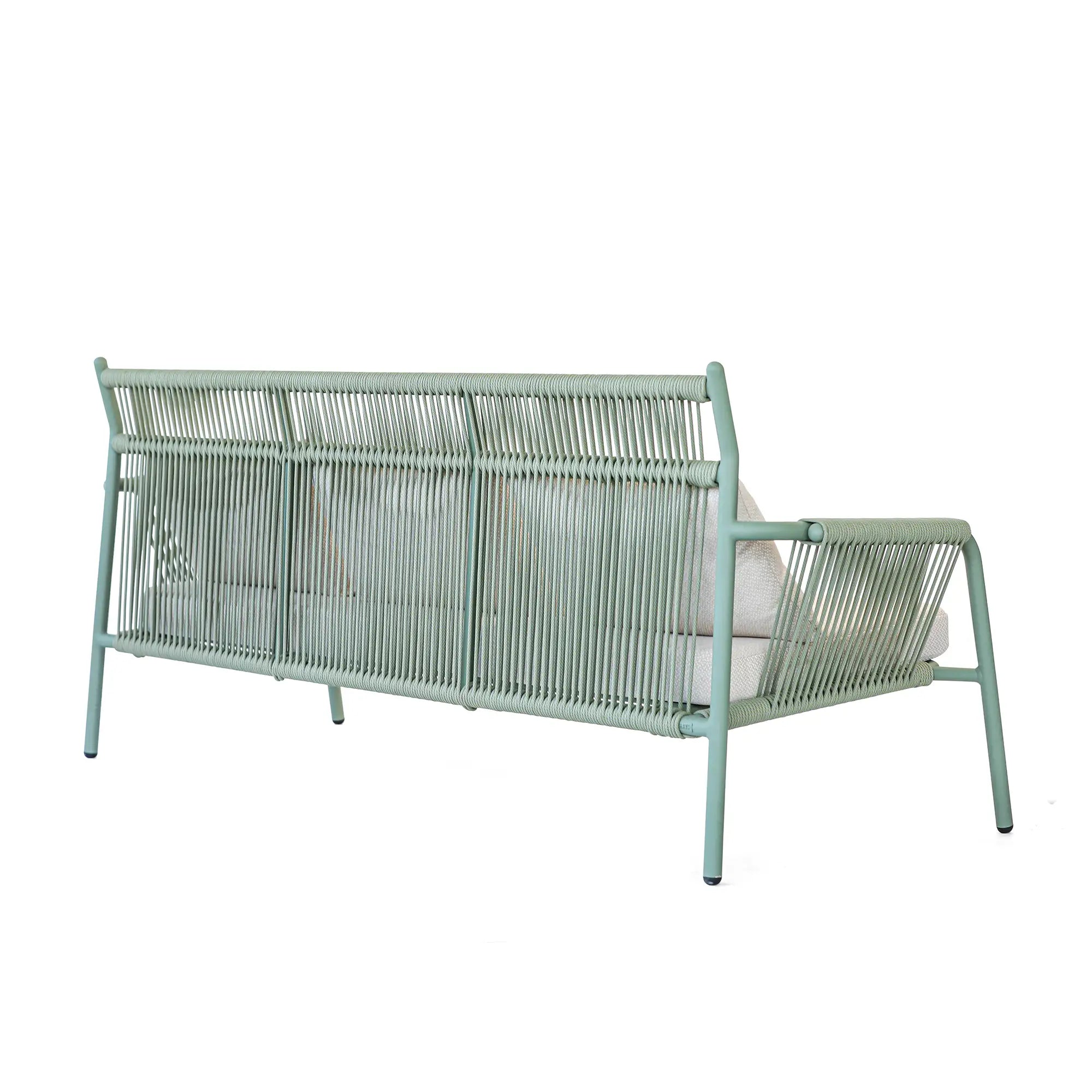 Avril Rope Accent Aluminum Outdoor Lounge Sofa in Cactus Green
