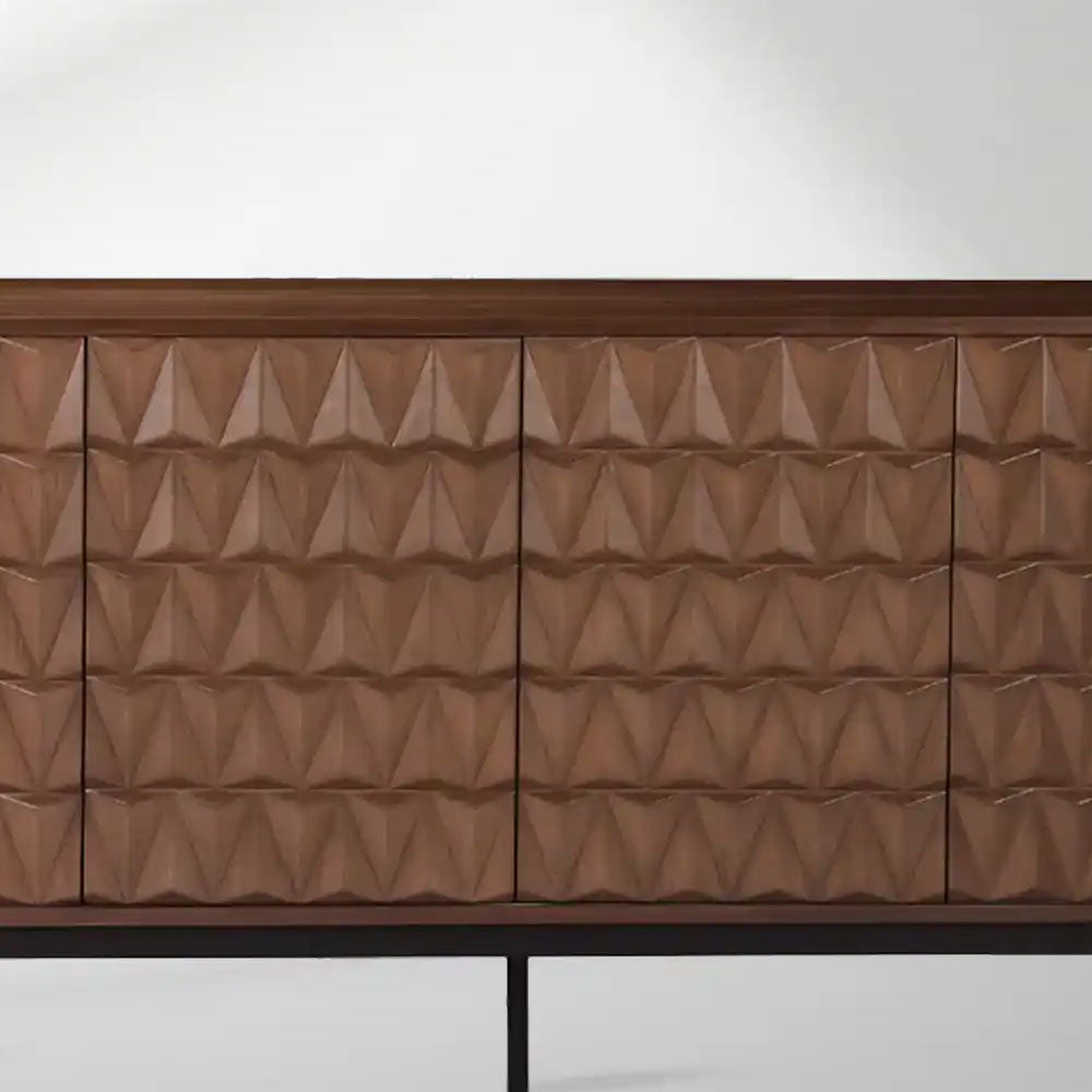 Arden 3D Textured Walnut Sideboard With 3/4-Door
