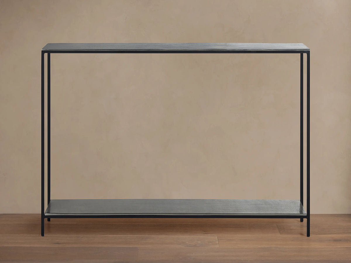 Kavali Slim Metal Entrance Console Table Solid Iron Frame Hallway Entryway Table