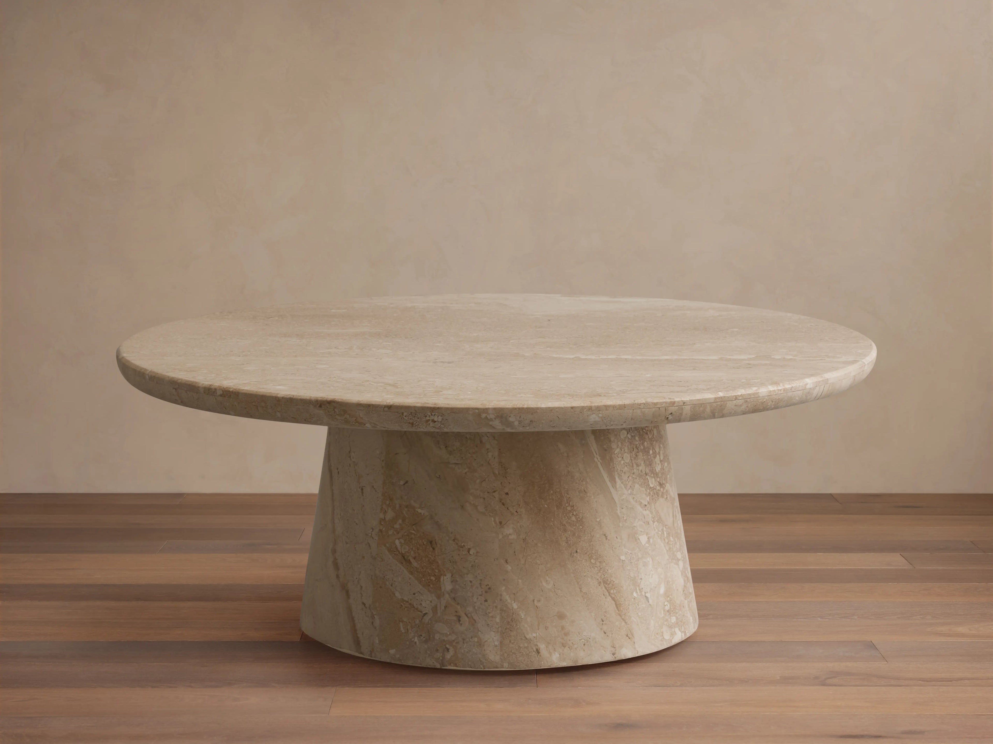 Hemmings Stone Nesting Coffee Table in Italian Marble with Waterfall Design