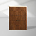 Caden Five-Drawer Dresser in Walnut with Stone Top and Soft-Close Drawers