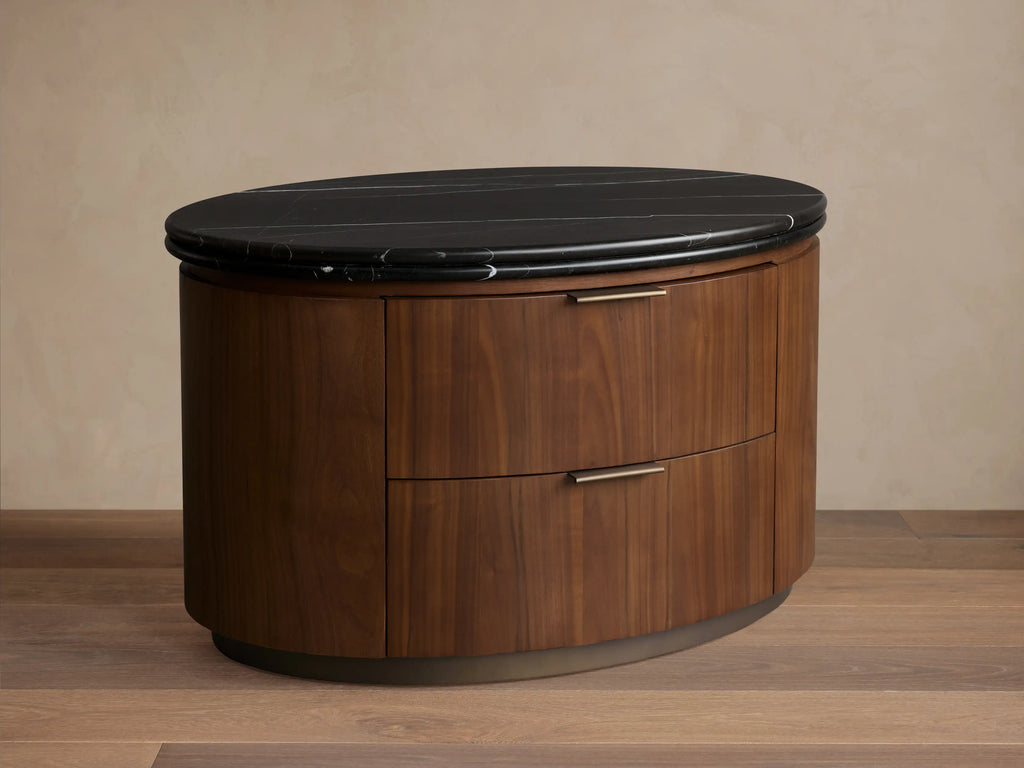 Caden Five-Drawer Dresser with Stone Top and Storage