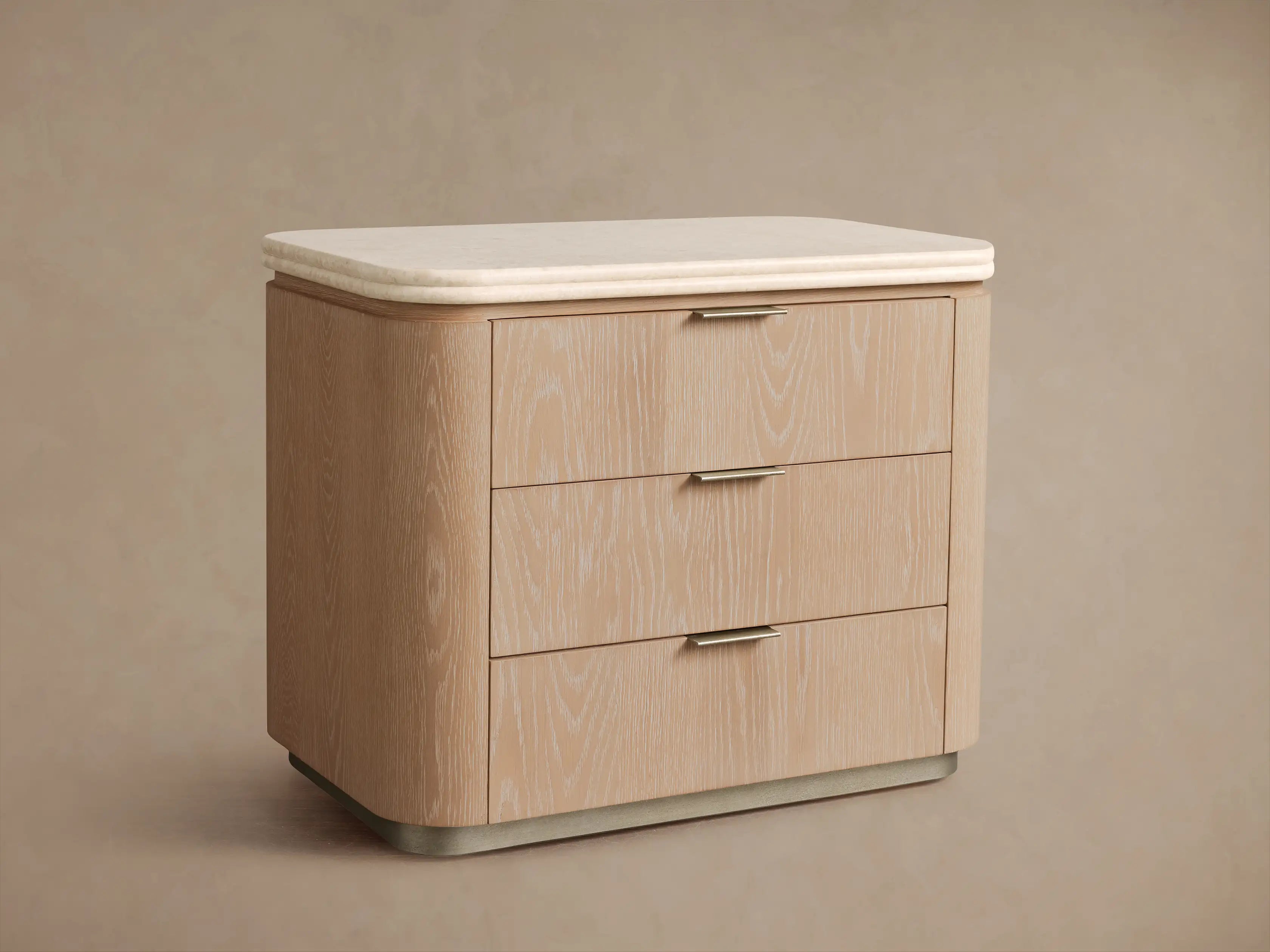 Caden Nightstand in Walnut with Stone Top and Soft-Close Drawer