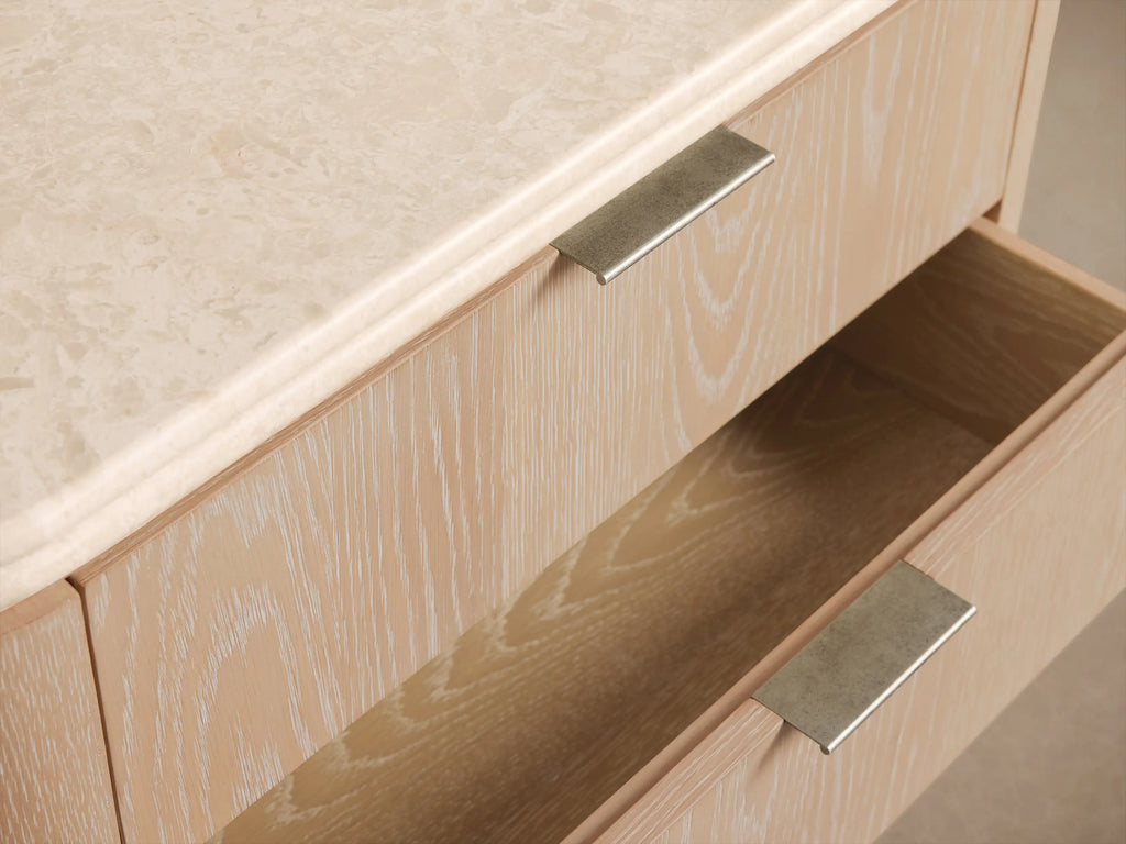 Caden Nightstand in Walnut with Stone Top and Soft-Close Drawer