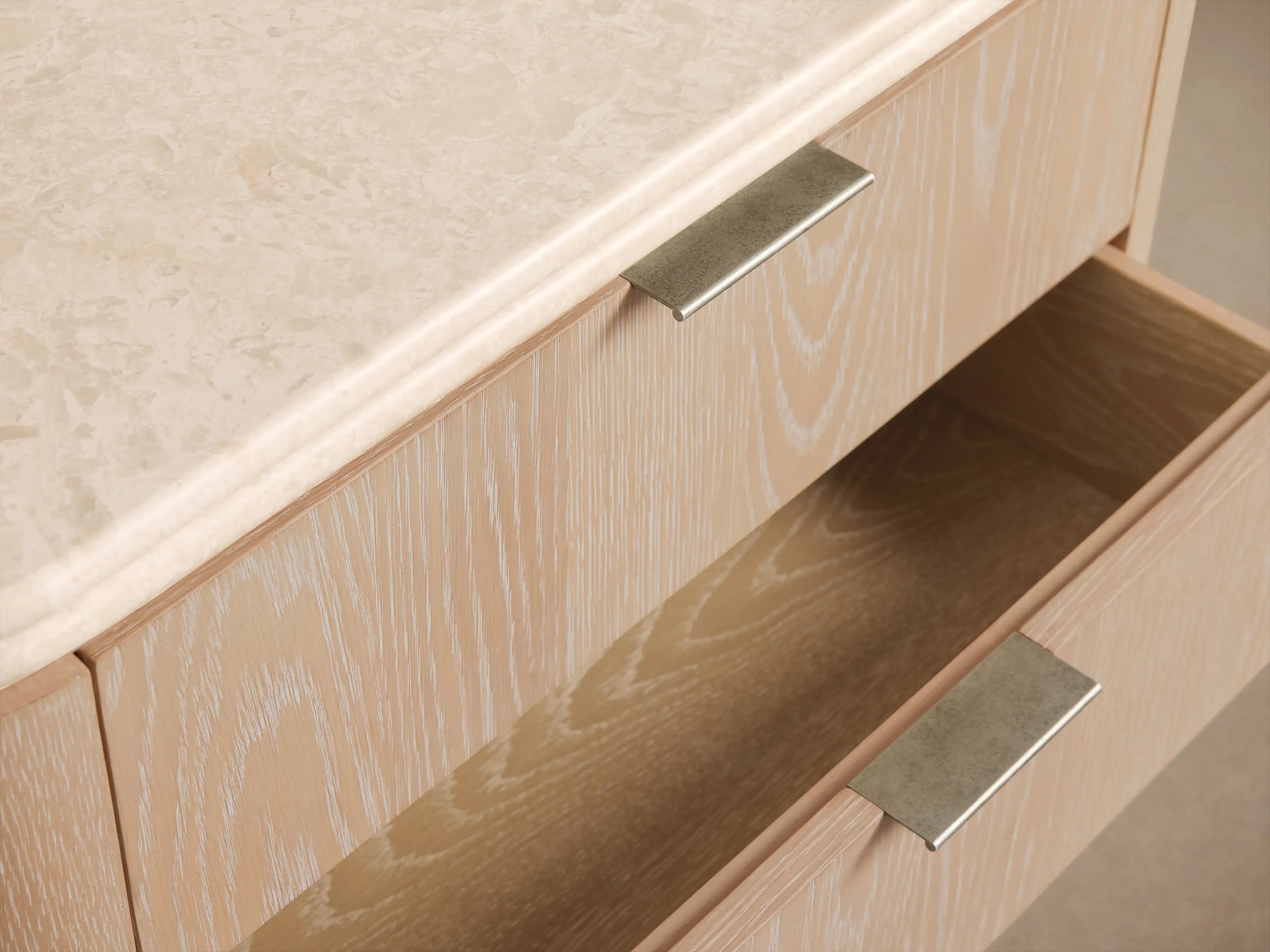 Caden Nightstand in Walnut with Stone Top and Soft-Close Drawer