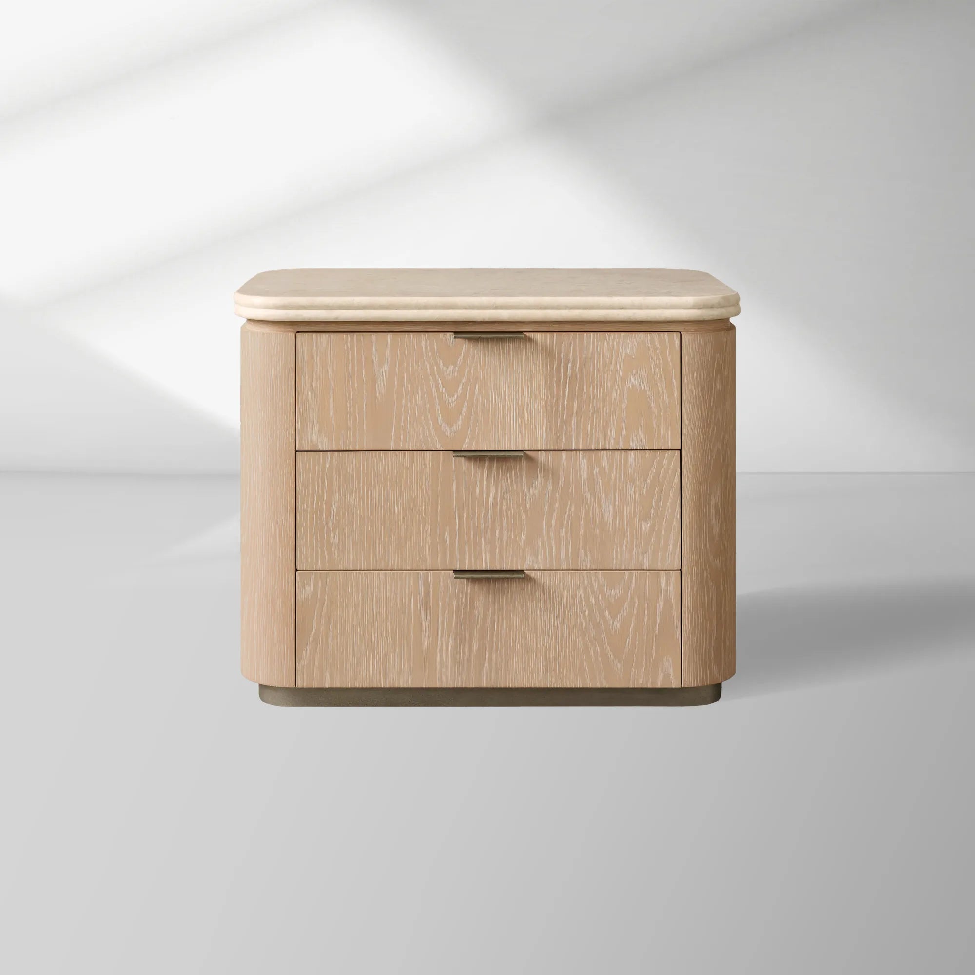 Caden Nightstand in Walnut with Stone Top and Soft-Close Drawer