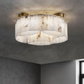Contemporary Alabaster Flush Mount Ceiling Lamp - 21.65" D x 8.86" H Luxvena