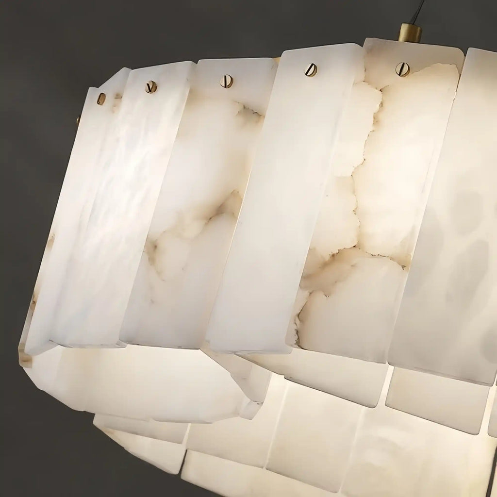 Contemporary Alabaster Flush Mount Ceiling Lamp