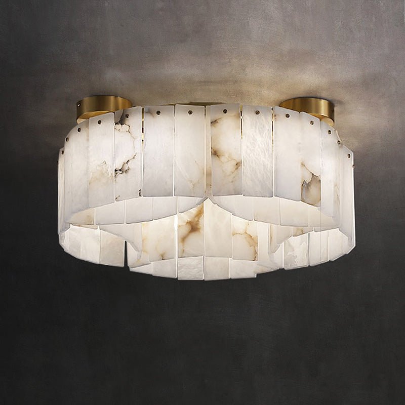 Contemporary Alabaster Flush Mount Ceiling Lamp - 33.46" D x 8.86" H Luxvena