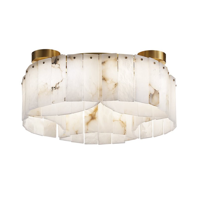 Contemporary Alabaster Flush Mount Ceiling Lamp - 21.65" D x 8.86" H Luxvena