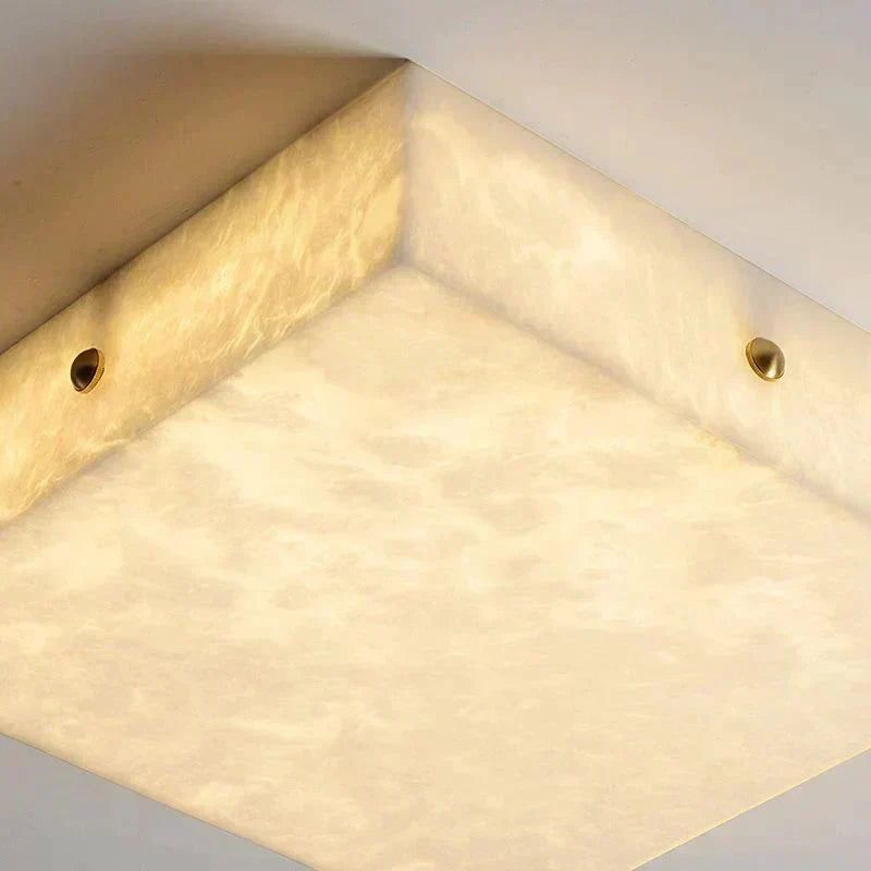 Coral Modern Alabaster Flushmount, Designer Ceiling Light Fixtures - 15.75"L Luxvena