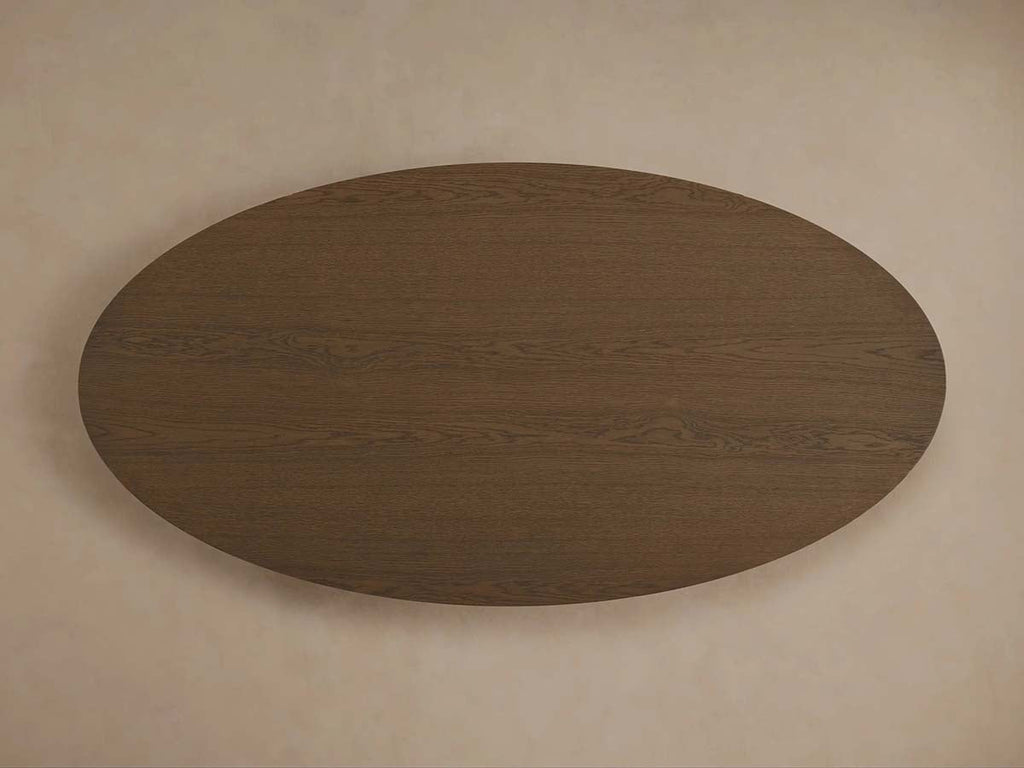 Perth Oval Oak Dining Table Hand-Sculpted Modern Dining Table