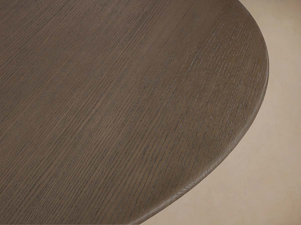 Saint Germain Round Oak Dining Table with Wood Dauphine Base
