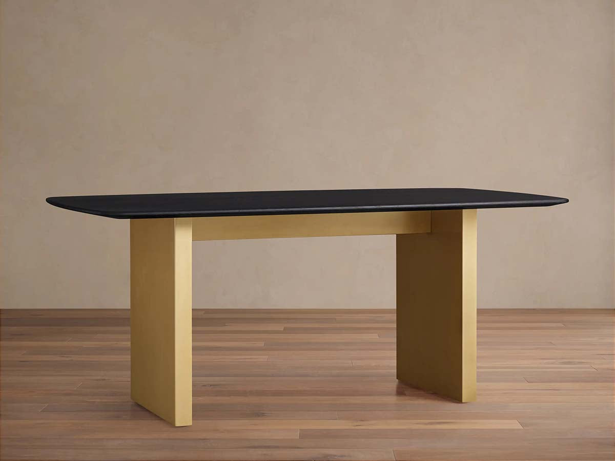 Saint Germain Rectangle Oak Top Dining Table with Wood Clement Base