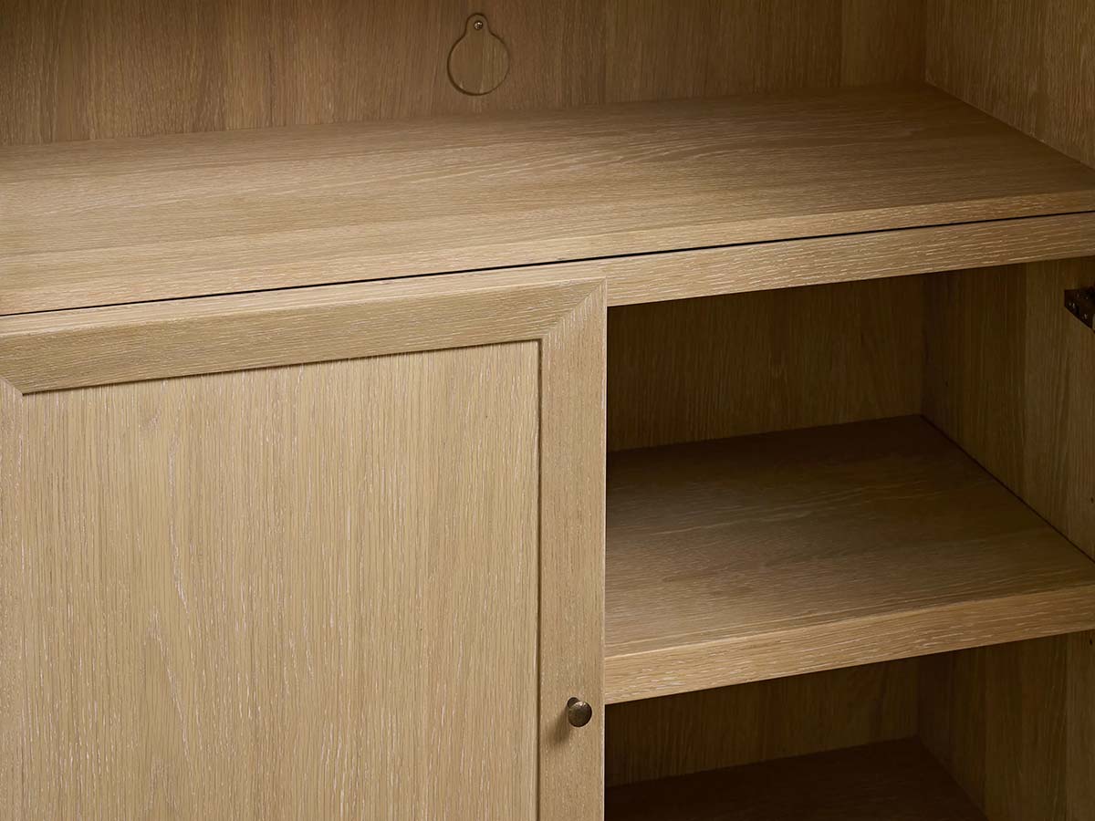 Nason Modular Glass Display Cabinets Oak Wood Tall Cabinets Large Bookcase with Integrated LED Lighting