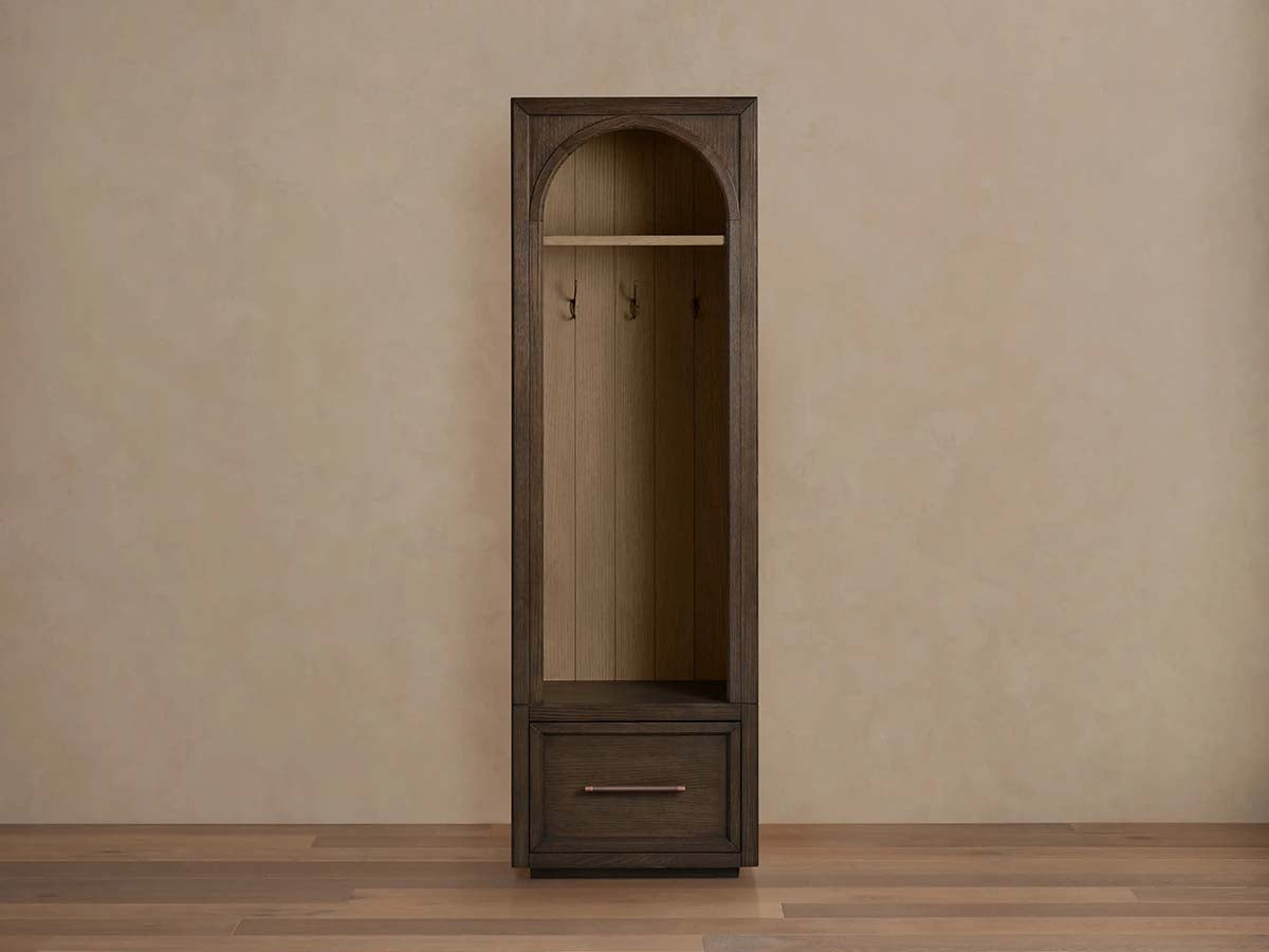 Hattie Oak Wood Entryway Cabinet Storage Tall Cabinet With Hooks