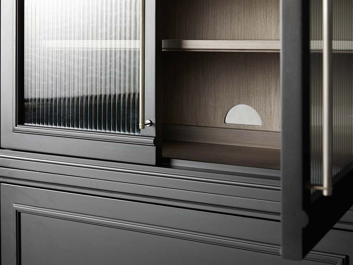 Rowan Modular Wall Unit Storage Tall Display Cabinet Wood Bookcase with Glass Door