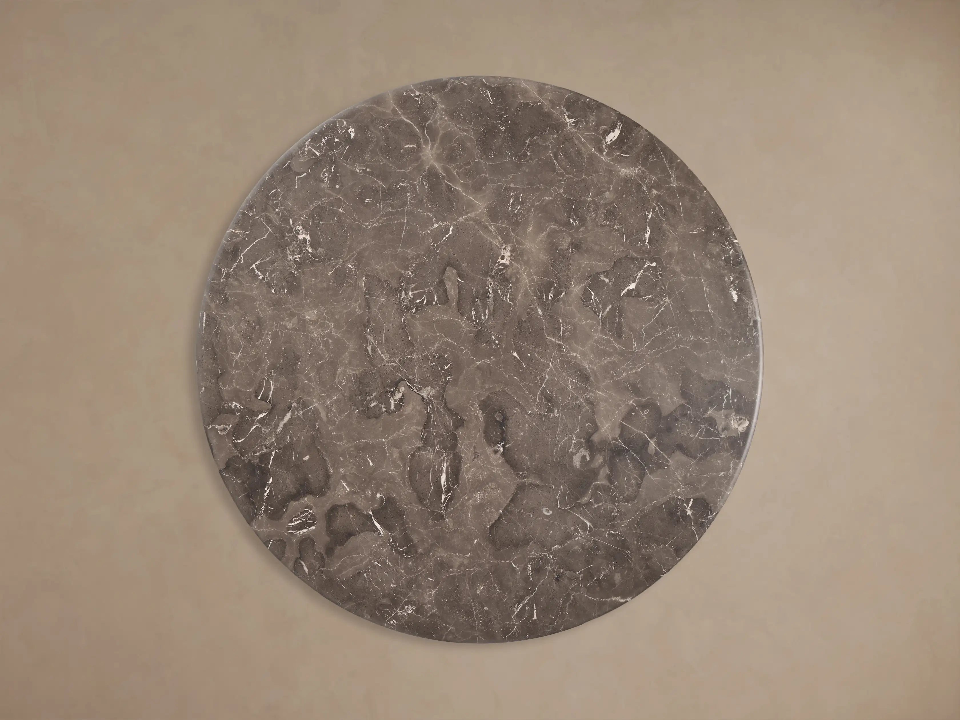 Gabriella Round Stone Dining Table with Hexagonal Pedestal Base
