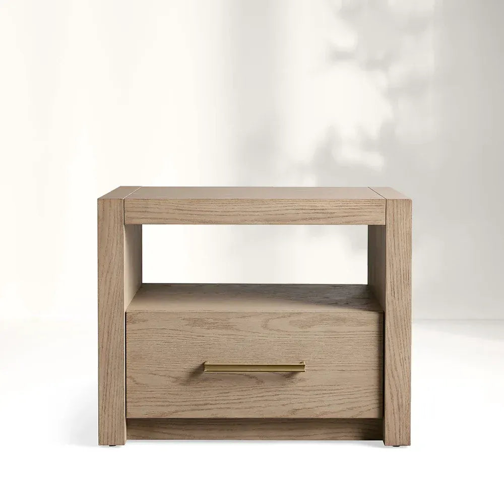 Palmer Storage Nightstand Wood Bedside Table Parsons Night side Cabinet With Drawer