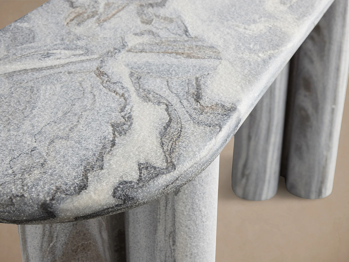 Serafin Entryway Console Table in Grey Dolomite Natural Stone Hallway Entrance Table