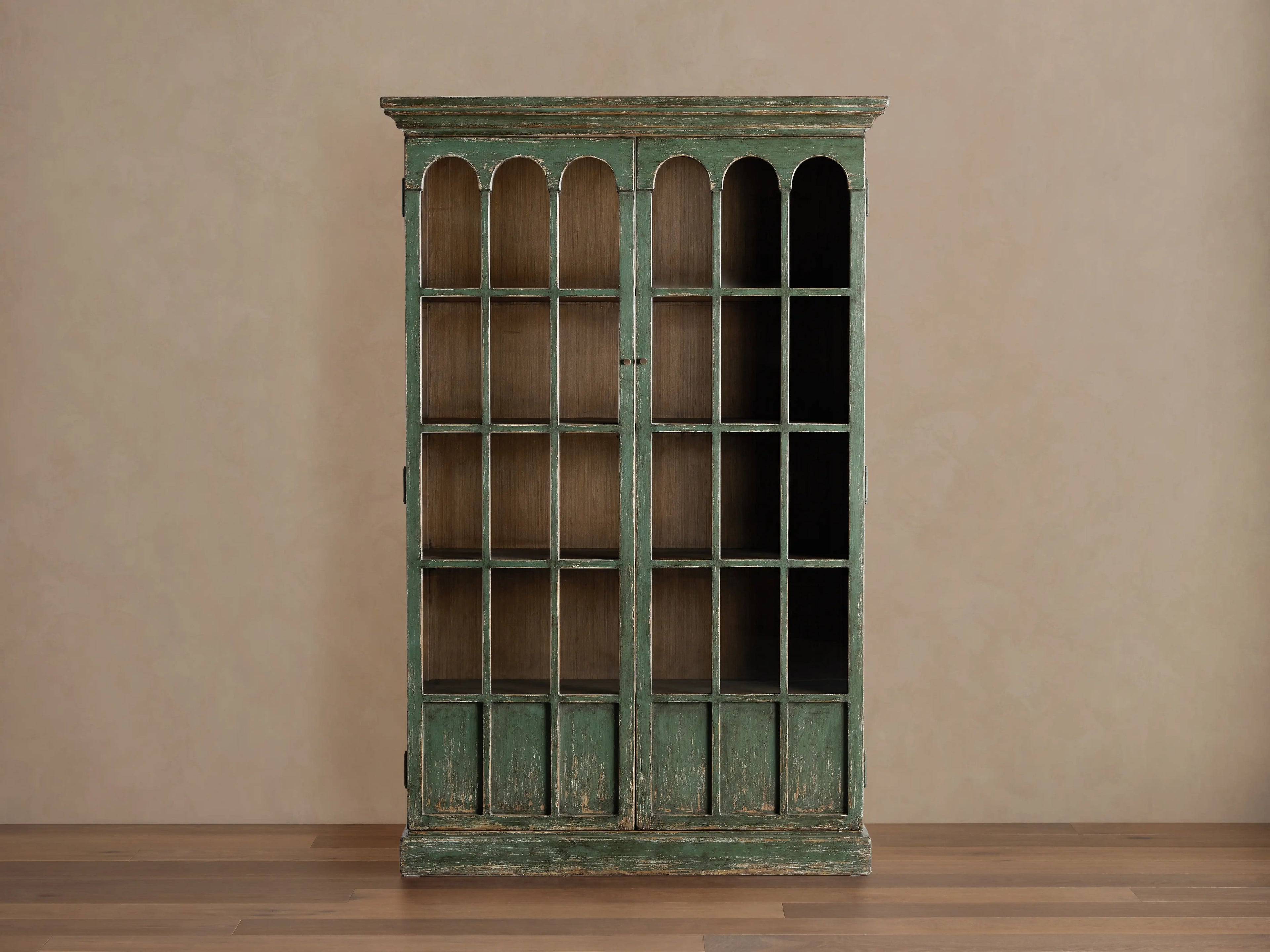 Merritt Solid Pine Tall Display Cabinet For Living Rooms Dining Areas Entryways