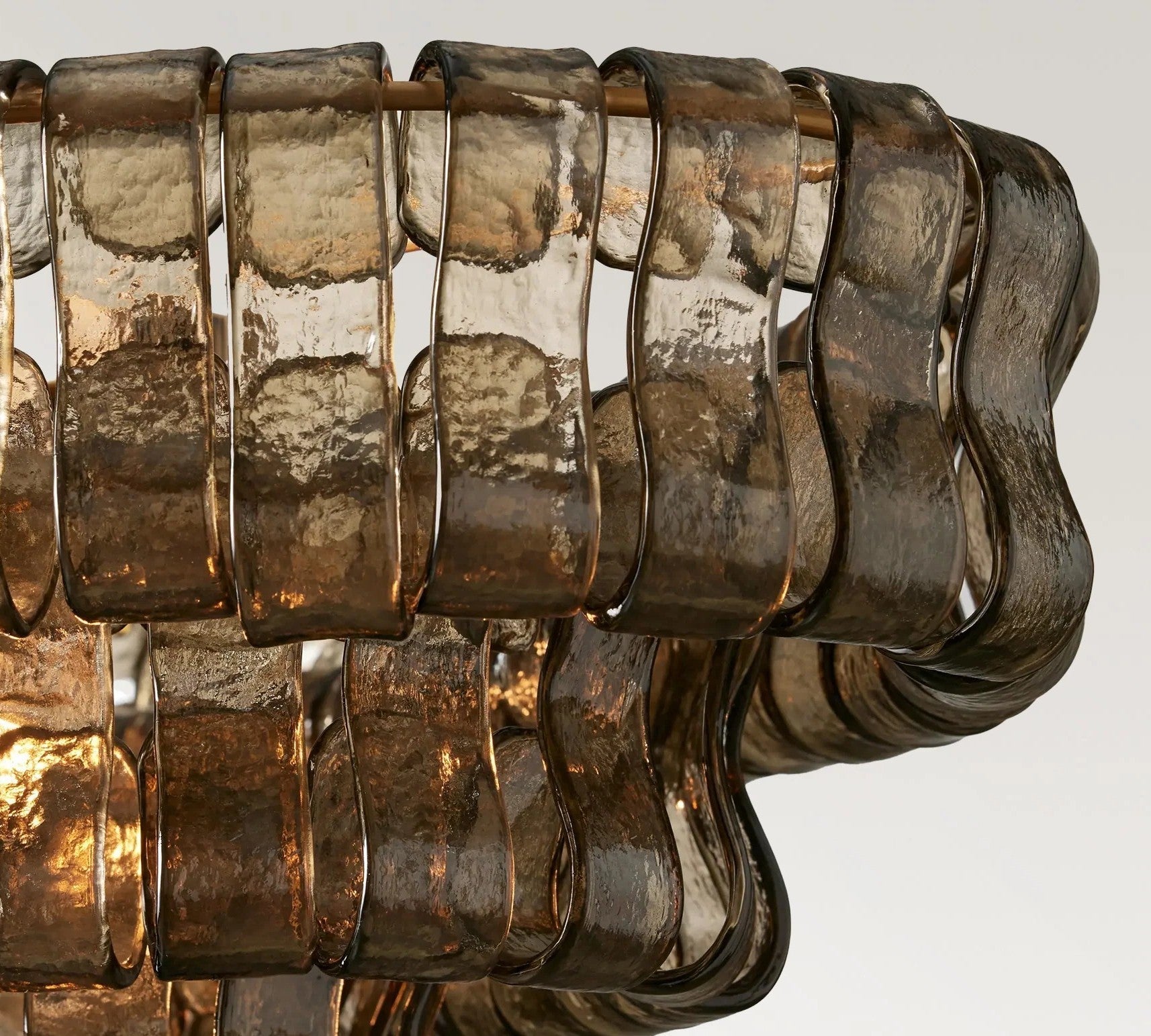 Transitional Ice Glass Oval Chandelier