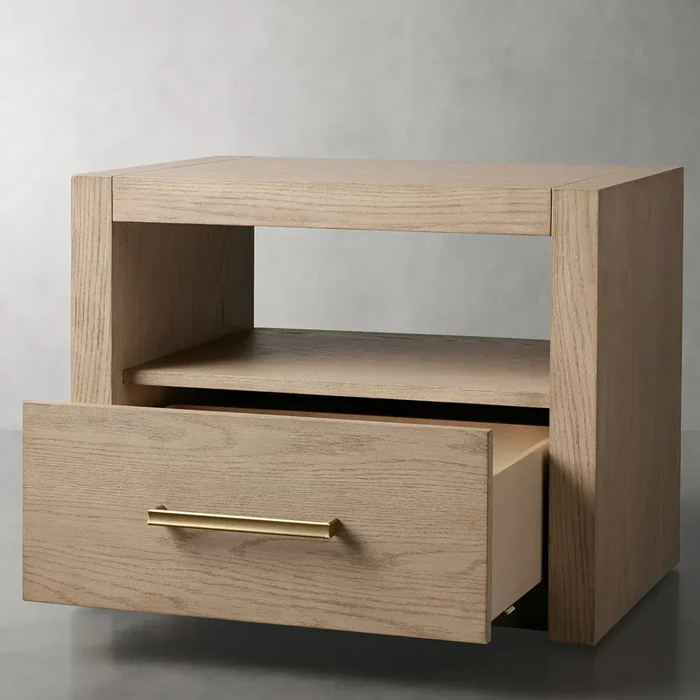 Palmer Storage Nightstand Wood Bedside Table Parsons Night side Cabinet With Drawer