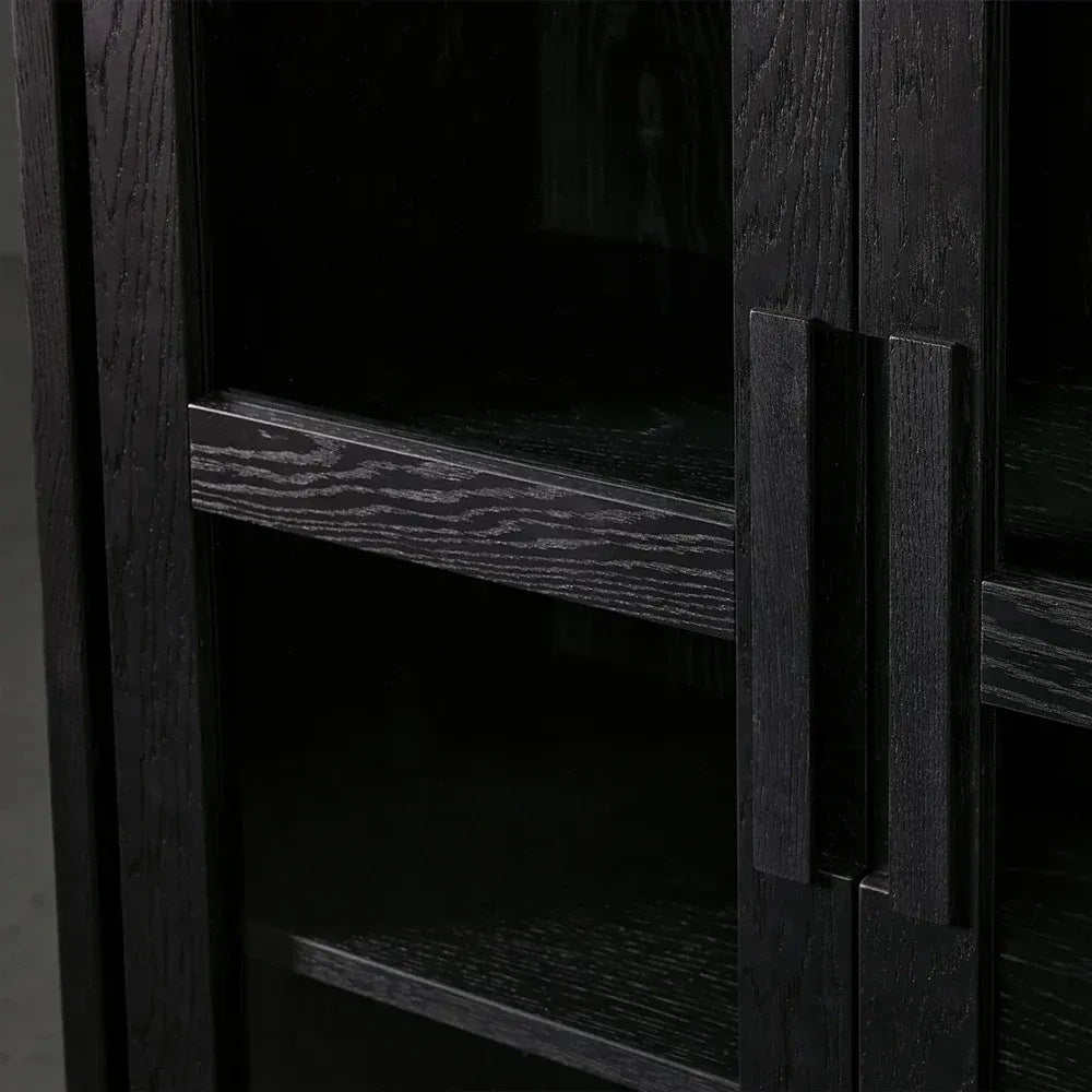 Willow Wood Tall Display Storage Cabinets Clean-Line Design