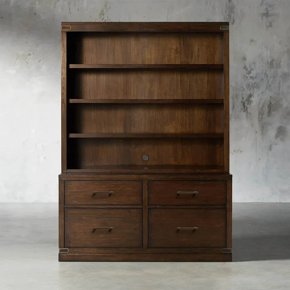 Tremont Wood Modular Bookcase Storage Cabinets with File Chest of Drawers Base