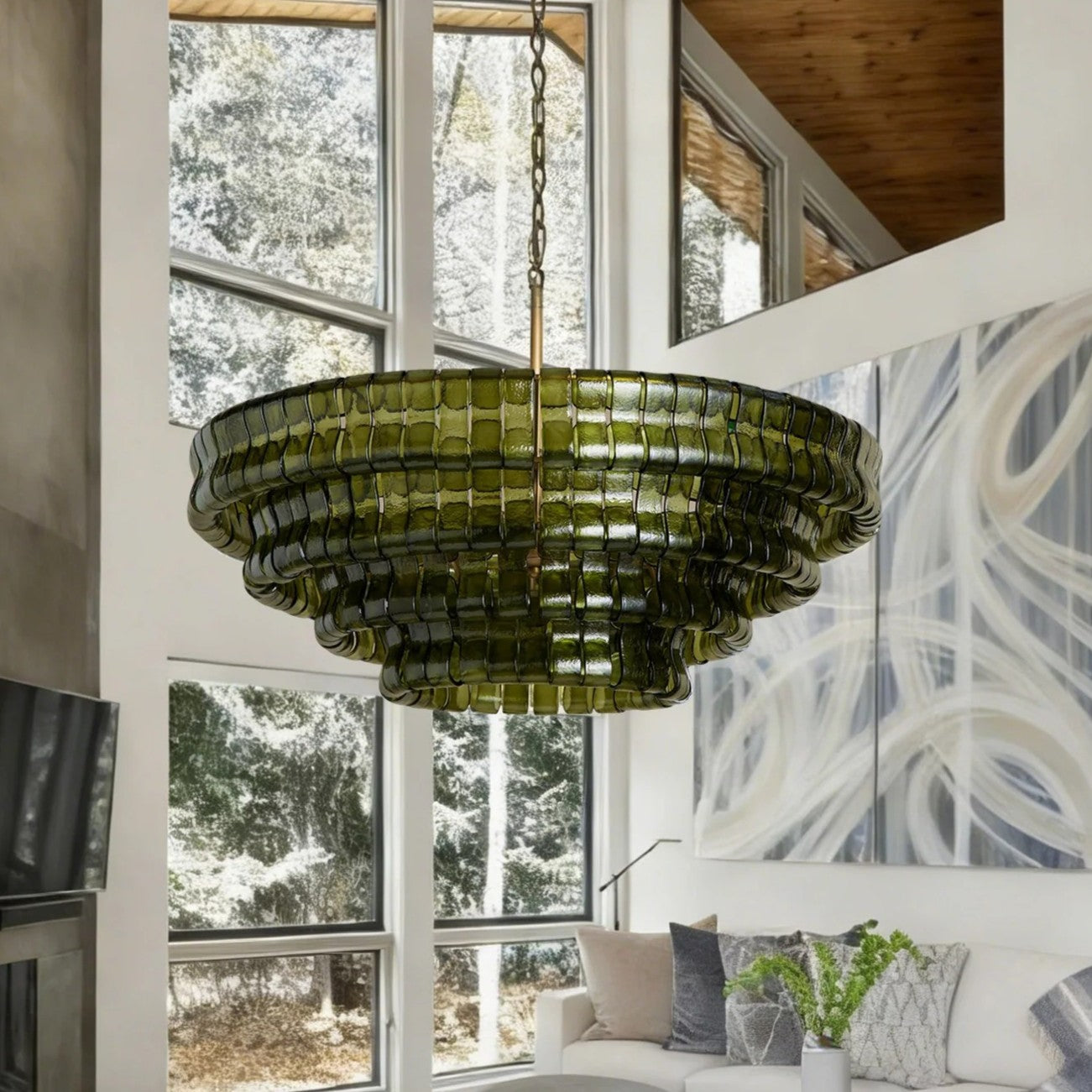 Ice Glass Round Chandelier 24"36"48"60"