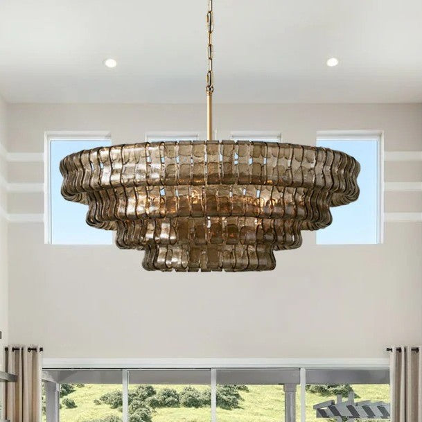 Refined Ice Glass Round Chandelier
