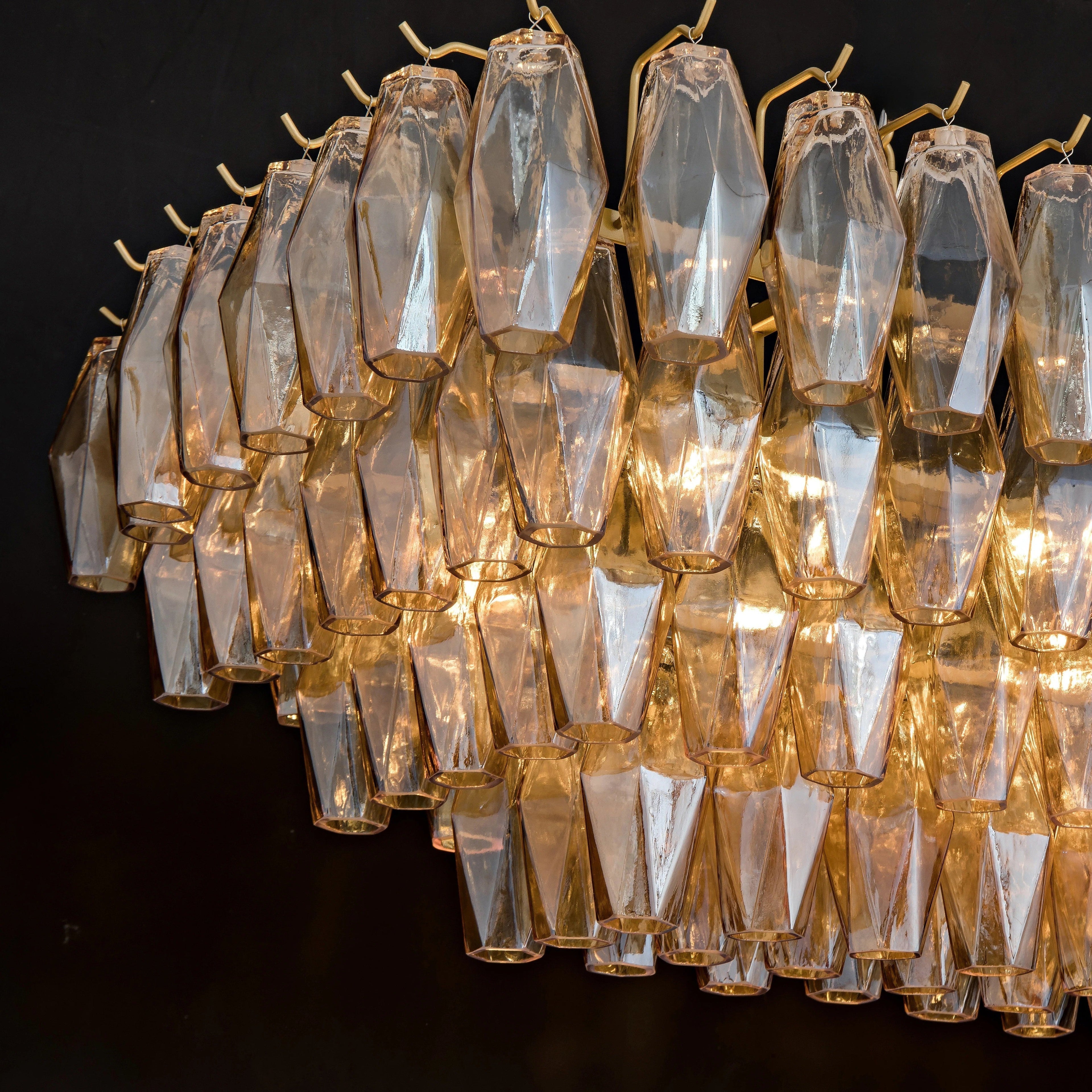 Smoke Glass Rectangular Chandelier