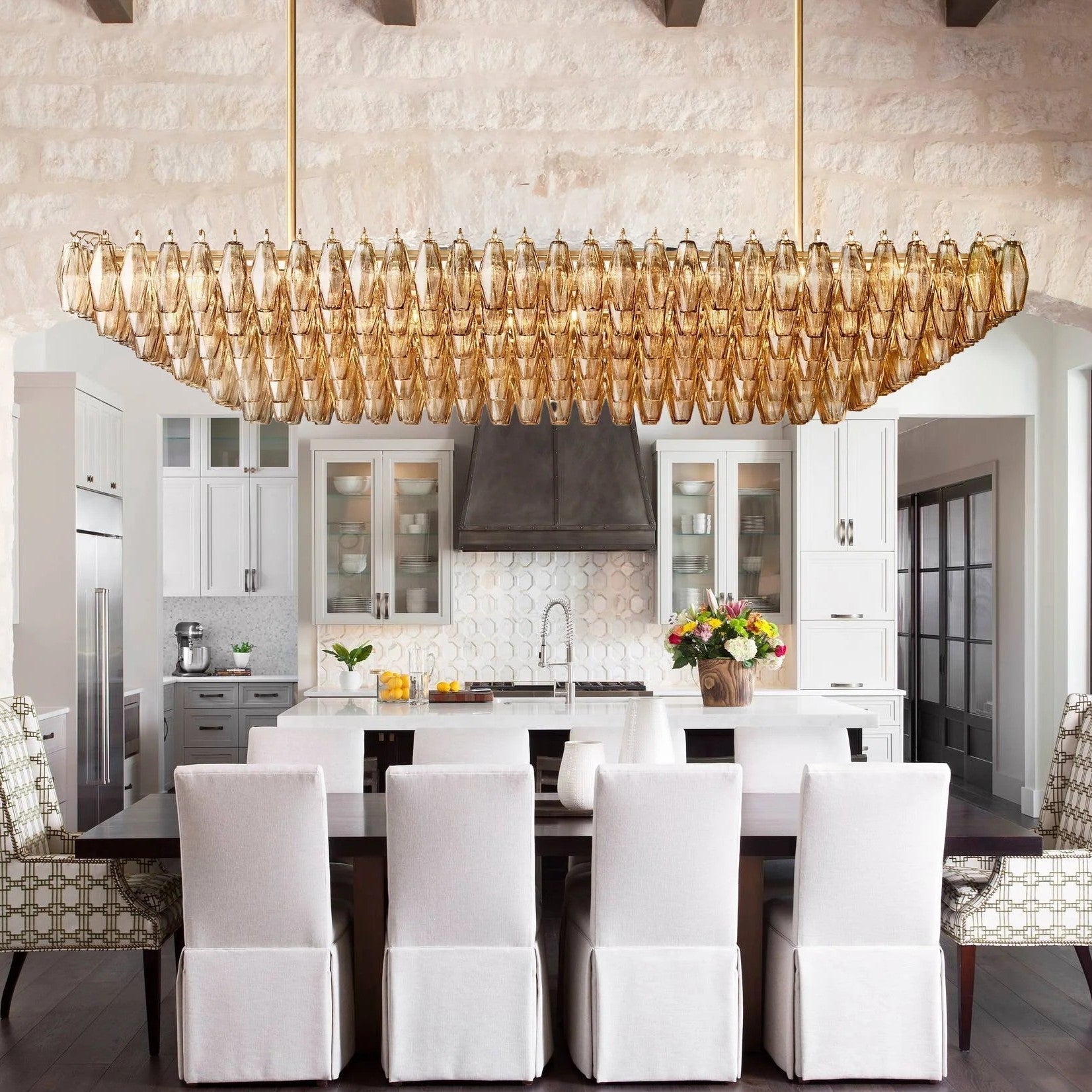 Smoke Glass Rectangular Chandelier