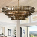 Refined Ice Glass Round Chandelier
