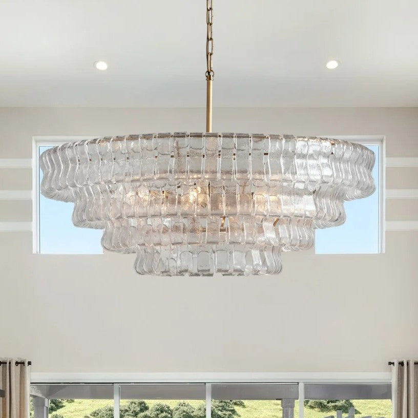 Refined Ice Glass Round Chandelier