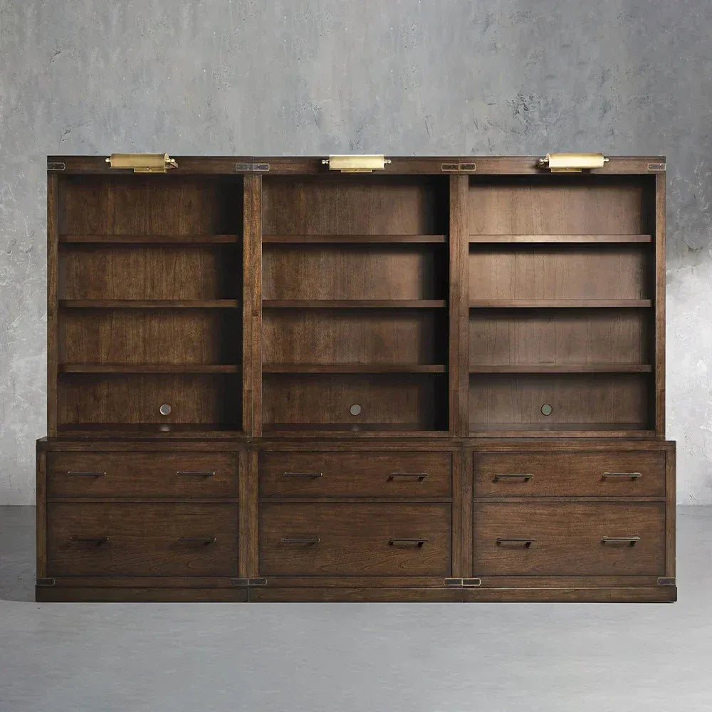 Tremont Modular Wood Bookcase Mid-Century Tall Cabinets