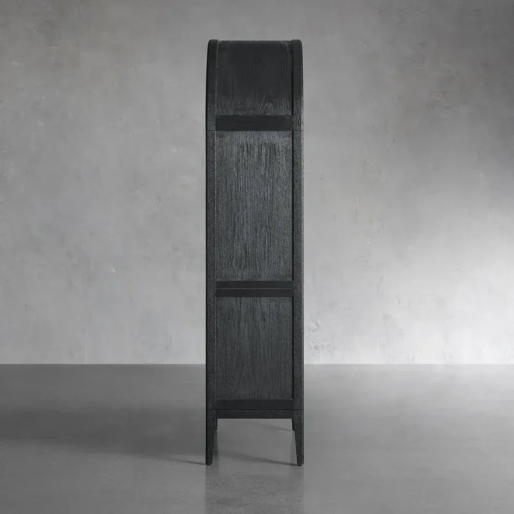 Hattie Solid Oak Open Bookcase Arch-Inspired Design Display Cabinets