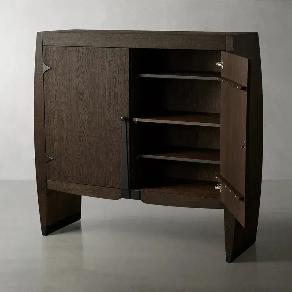 Dacia Solid Oak Storage Cabinet Vintage Sideboard