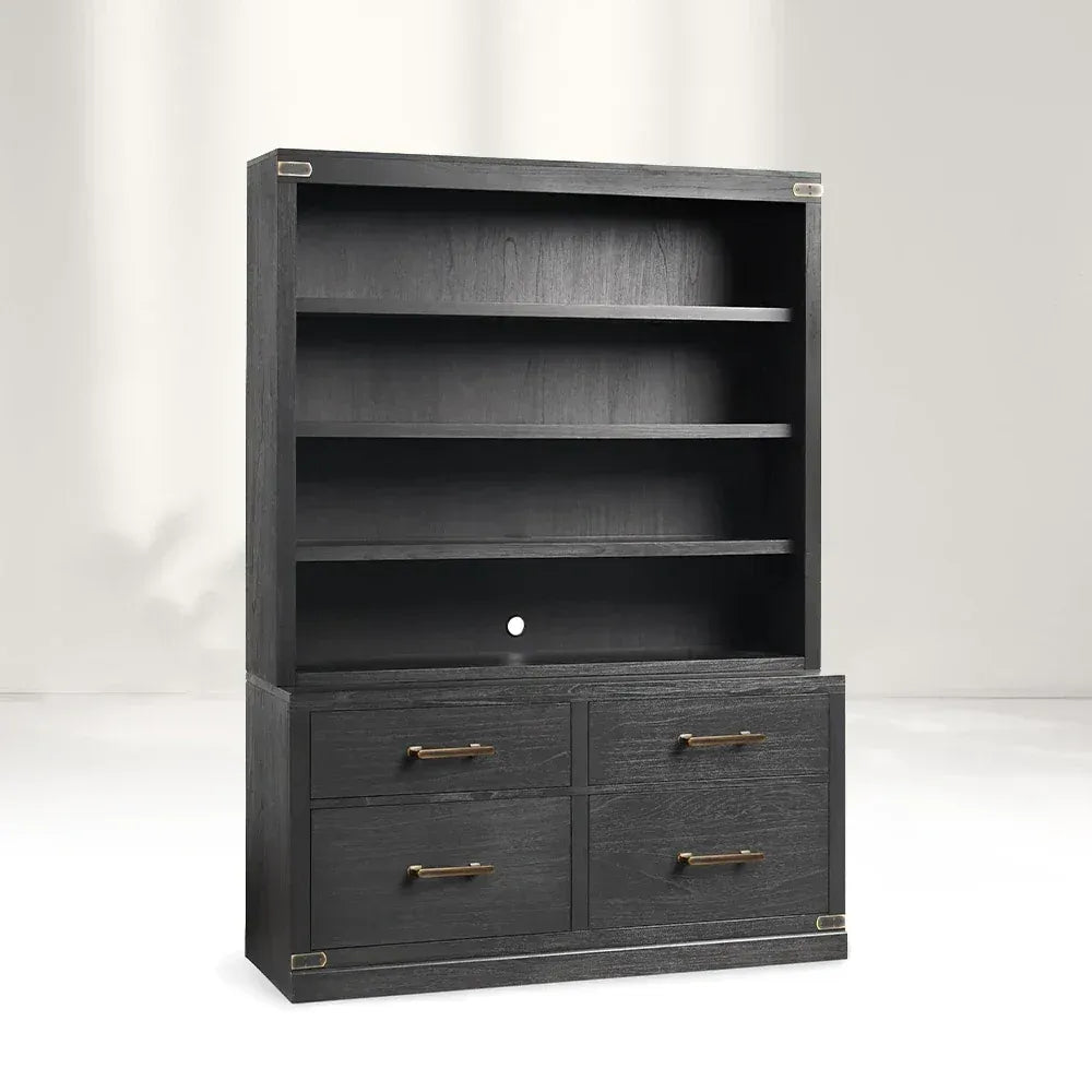 Tremont Wood Modular Bookcase Storage Cabinets with File Chest of Drawers Base