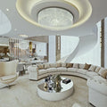 Light Luxury Round/Oval Flush Mount Crystal Chandelier-Chandeliers - Luxvena - Luxvena