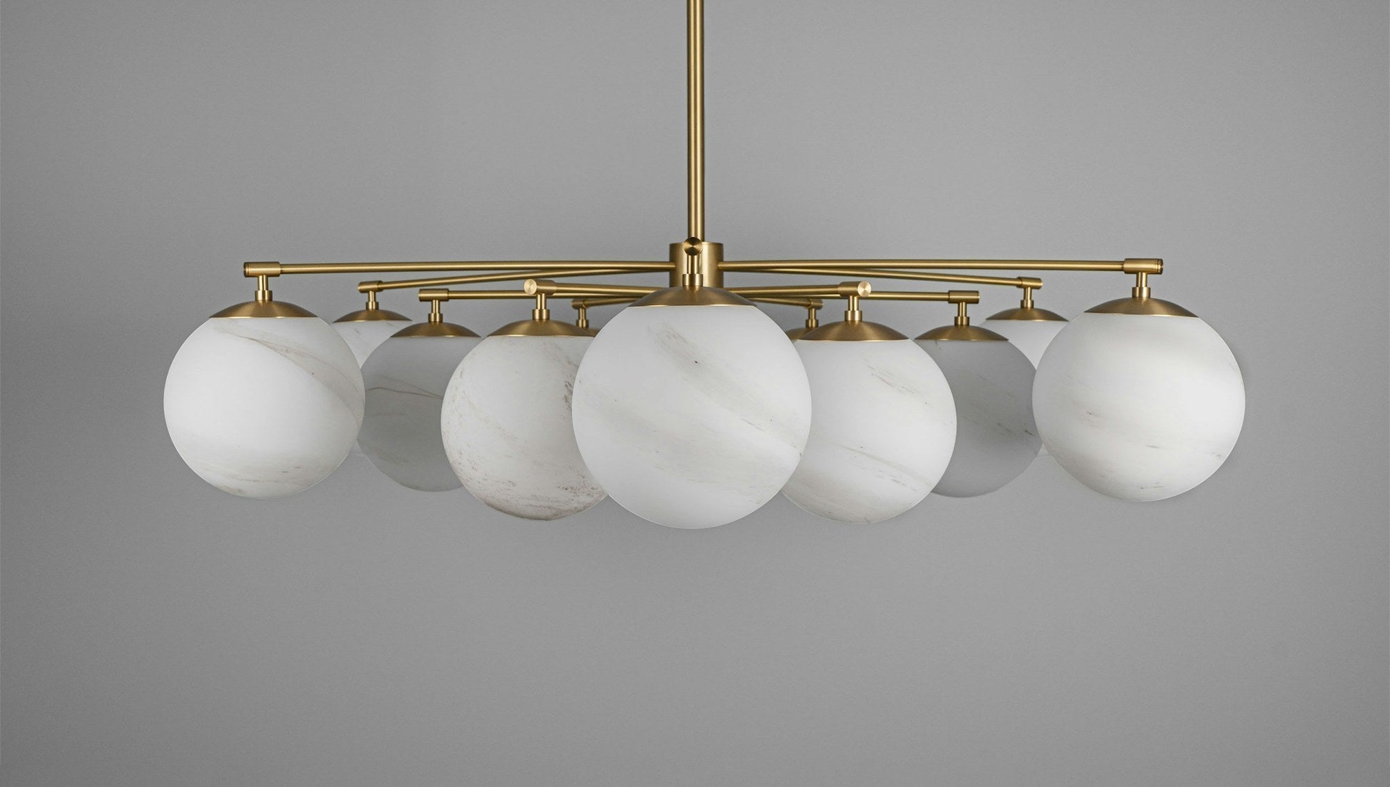 Orion Oval Flush Mount Base Chandelier Ø47.8″ - Black gunmetalBorosilicate Transparent Ribbon Glass Luxvena