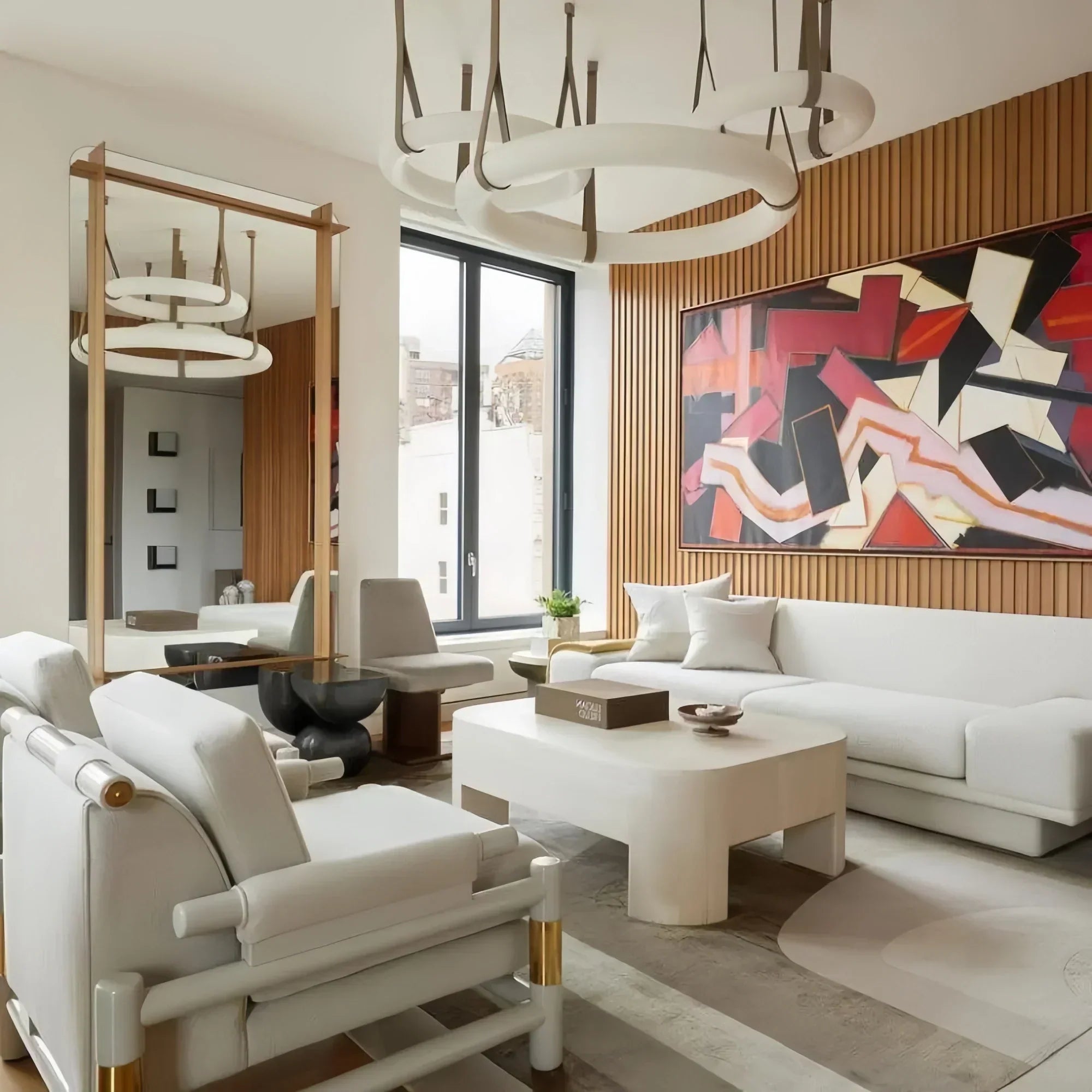 Oslo L1P Pendant Alabaster Chandelier, Halo Ring Chandelier With canopy Over Dining Table-Chandelier - Luxvena