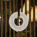 Oslo L1P Pendant Alabaster Chandelier, Halo Ring Chandelier With canopy Over Dining Table-Chandelier-11.8" D Single Ring - Luxvena