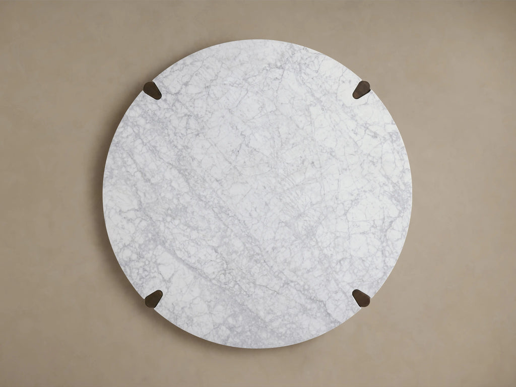 Pyet Round Marble Dining Table with Solid Oak Base